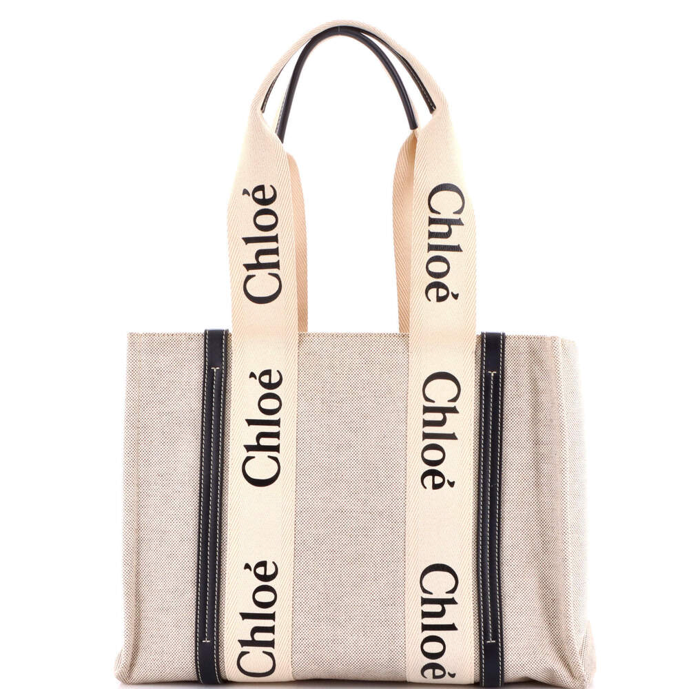 Chloe Medium Woody Tote Canvas with Leather